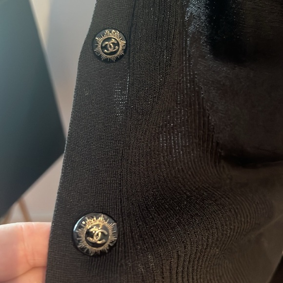 CHANEL Black DRESS COAT LONG JACKST SIZE 42 - Picture 4 of 7